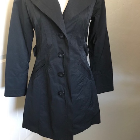 Ambition. Black Trench Coat. Size-Small - Picture 3 of 12
